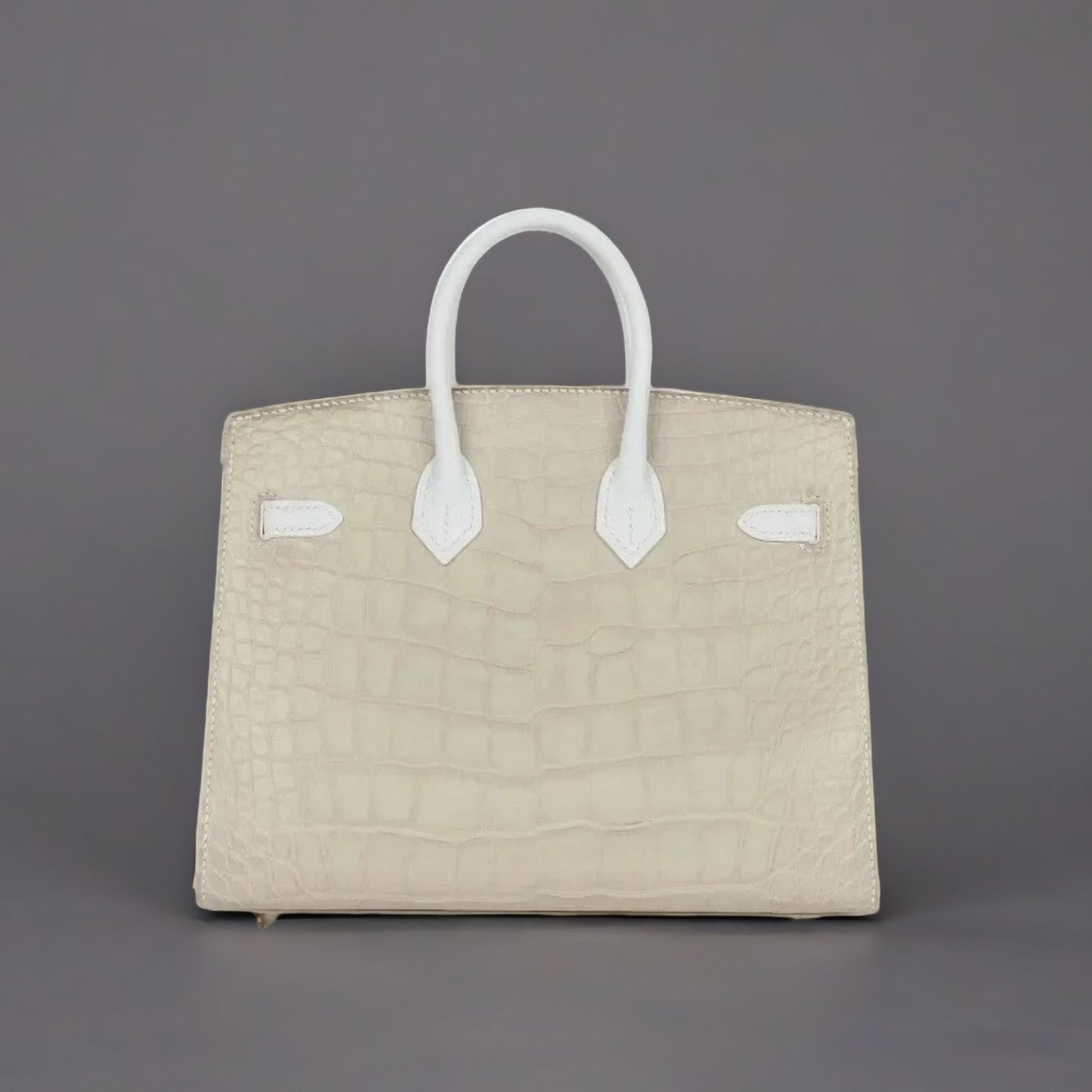 Sac Faubourg Birkin 20 White Matte Alligator Palladium Hardware
