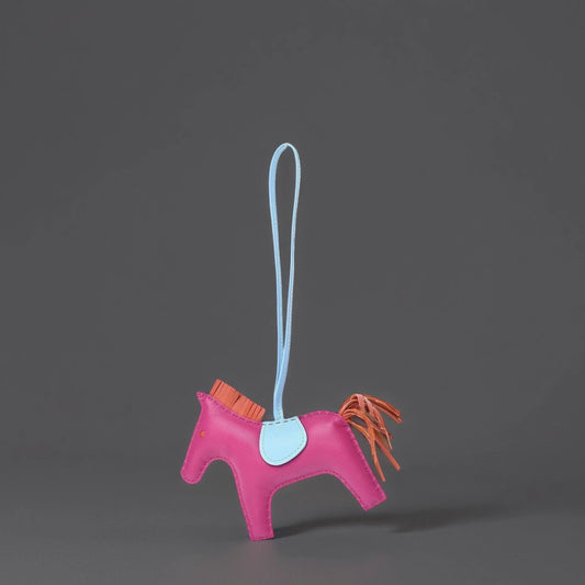 Milo Lambskin Grigri Rodeo Horse Bag Charm MM Rose Pourpre Cornaline Celeste