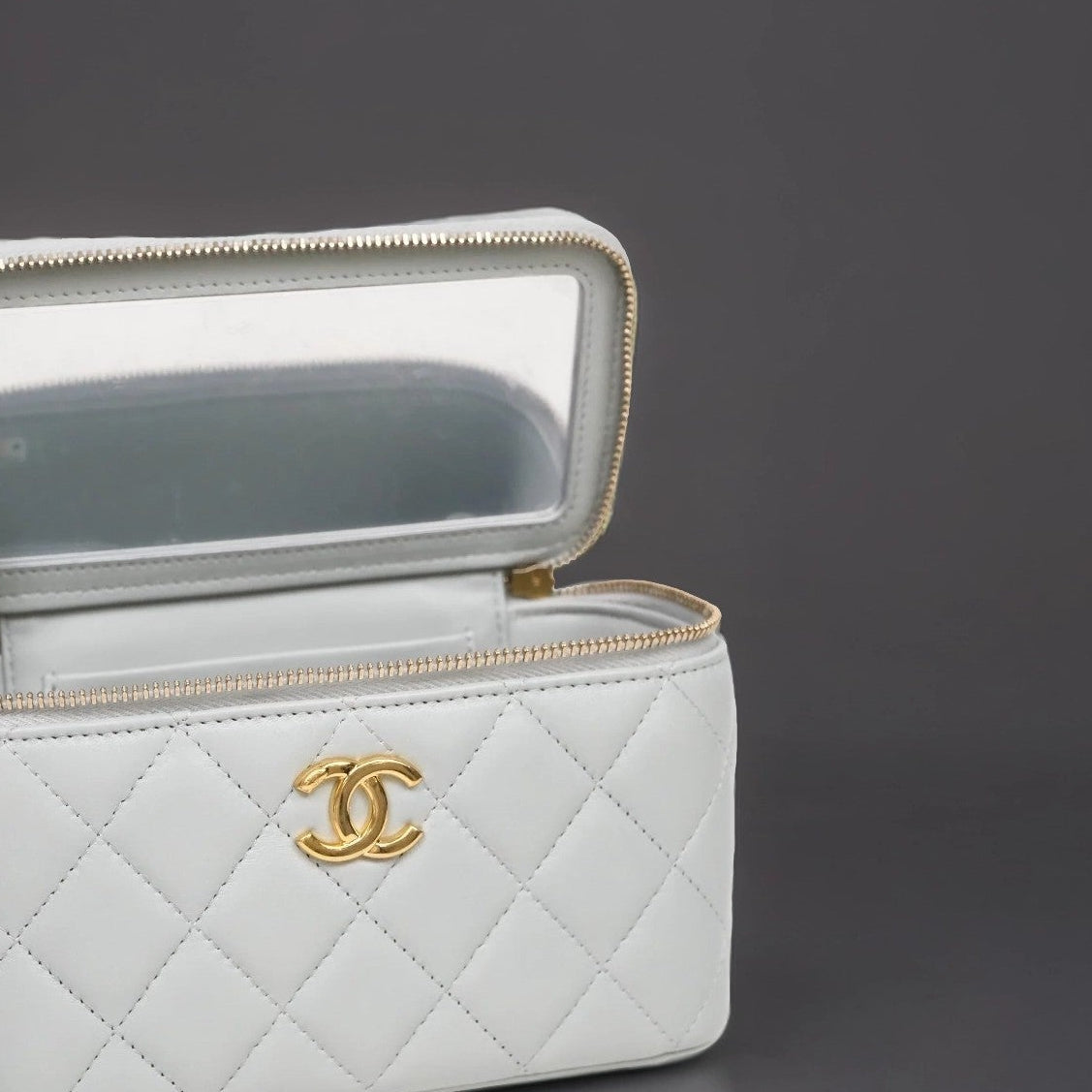 Coco Chain Vanity Blue Lambskin Gold Hardware