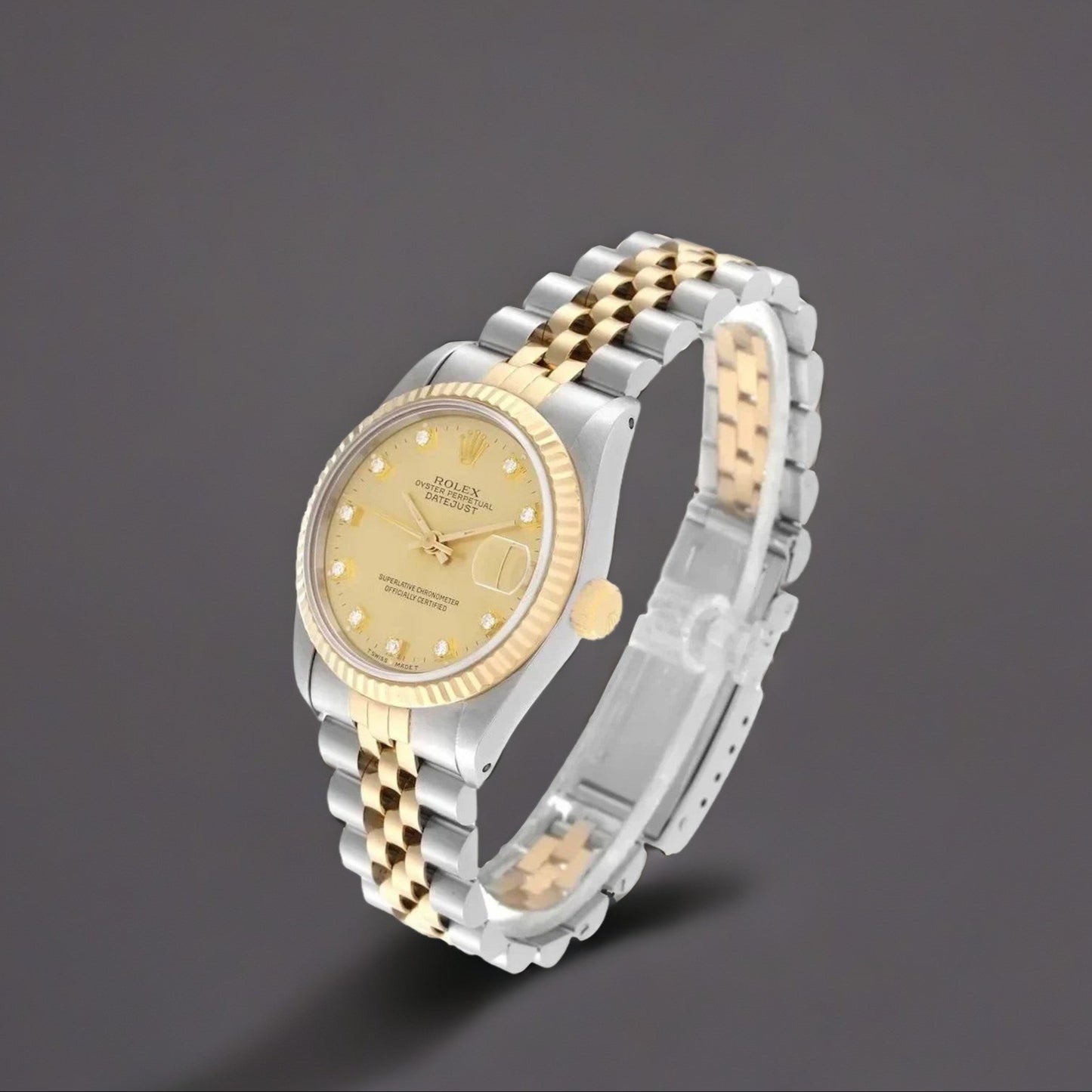 Rolex Datejust 31mm Midsize Diamond Dial Steel Yellow Gold Watch