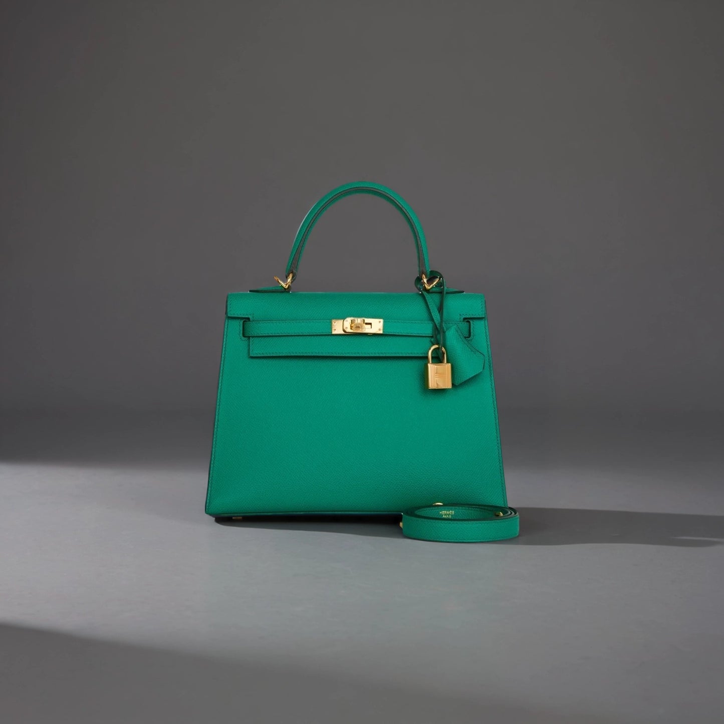 Kelly Sellier 25 Vert Jade Epsom Gold Hardware