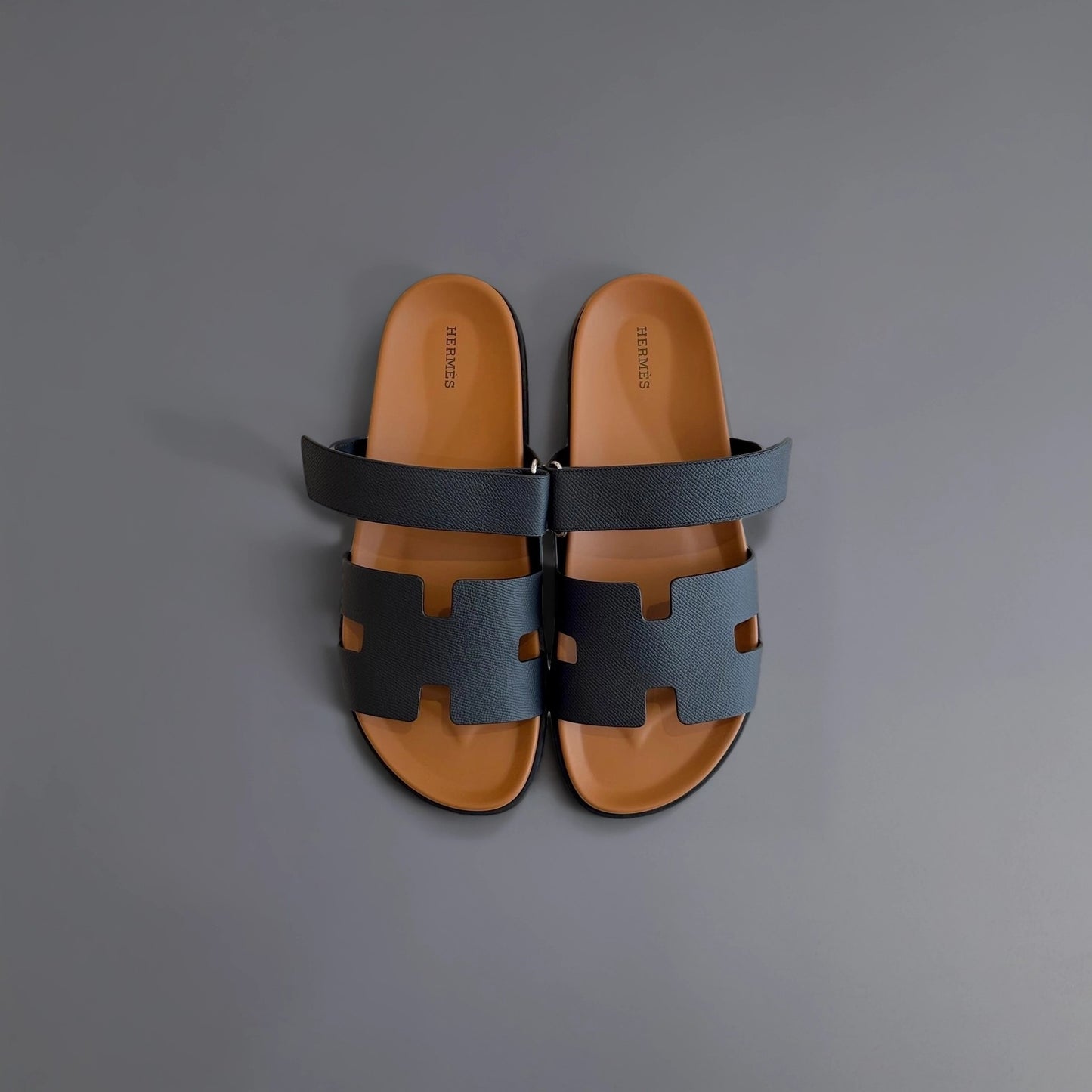 Calfskin Chypre Sandals 41.5 Black Gold