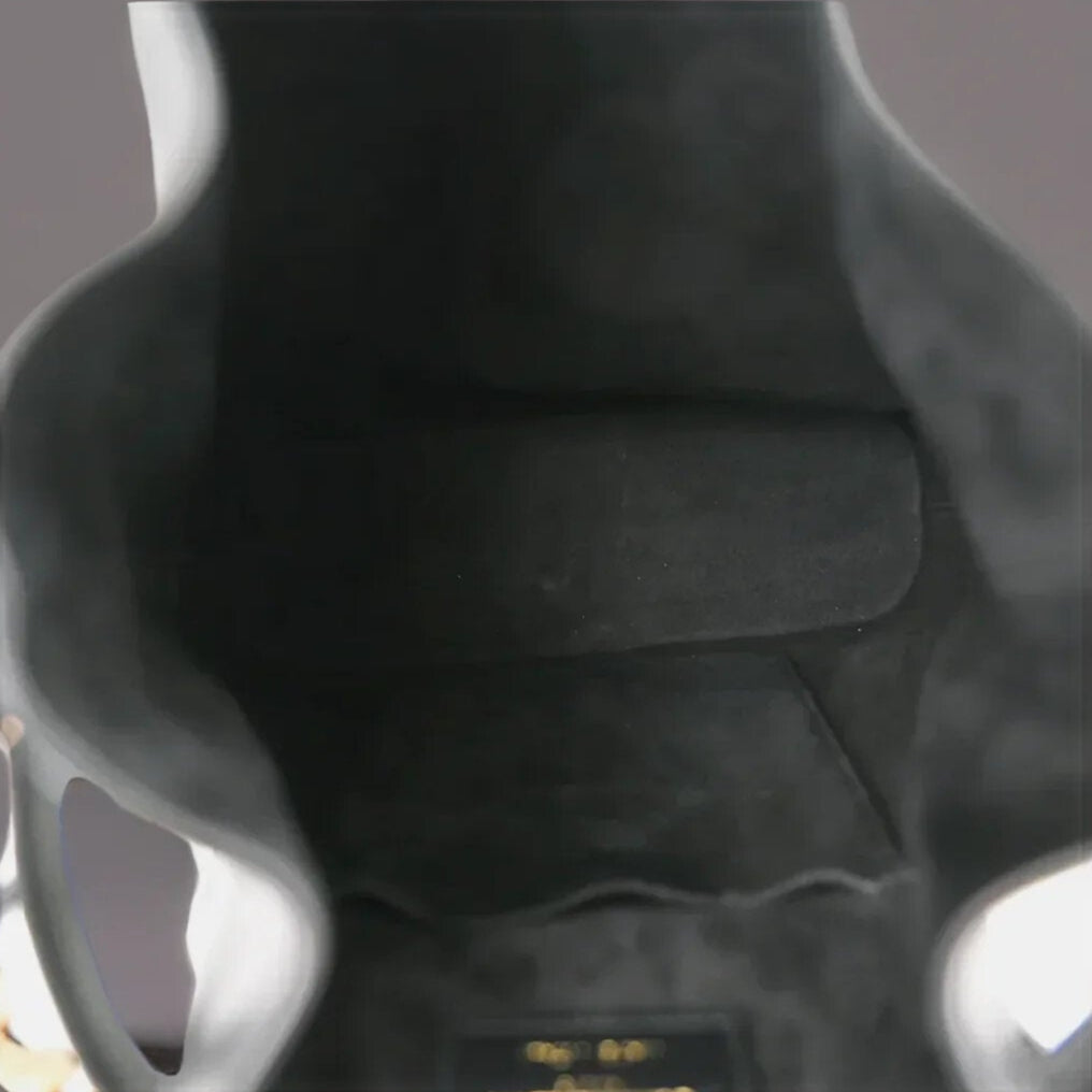 Calfskin CD Embossed Medium C'est Chain Bucket Bag Black