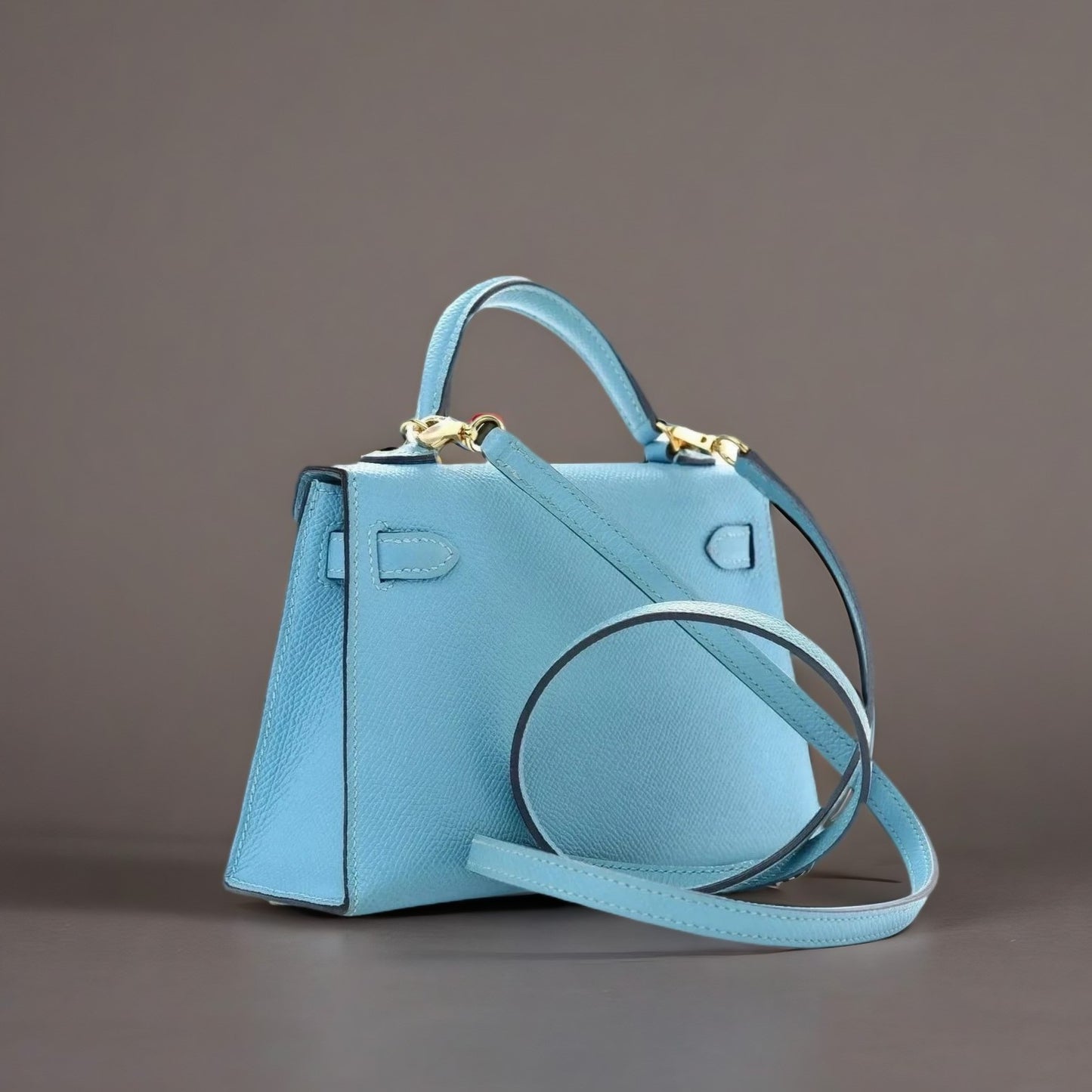 Epsom Mini Kelly Sellier 20 Bleu Du Nord