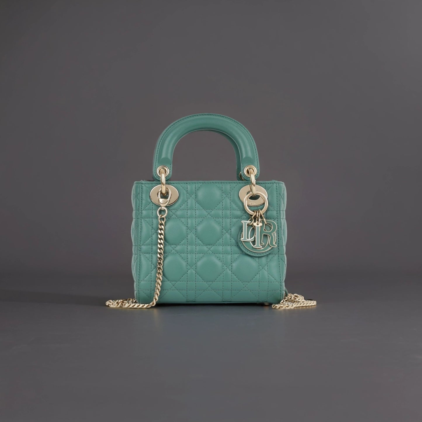 Lambskin Cannage Mini Lady Dior Green