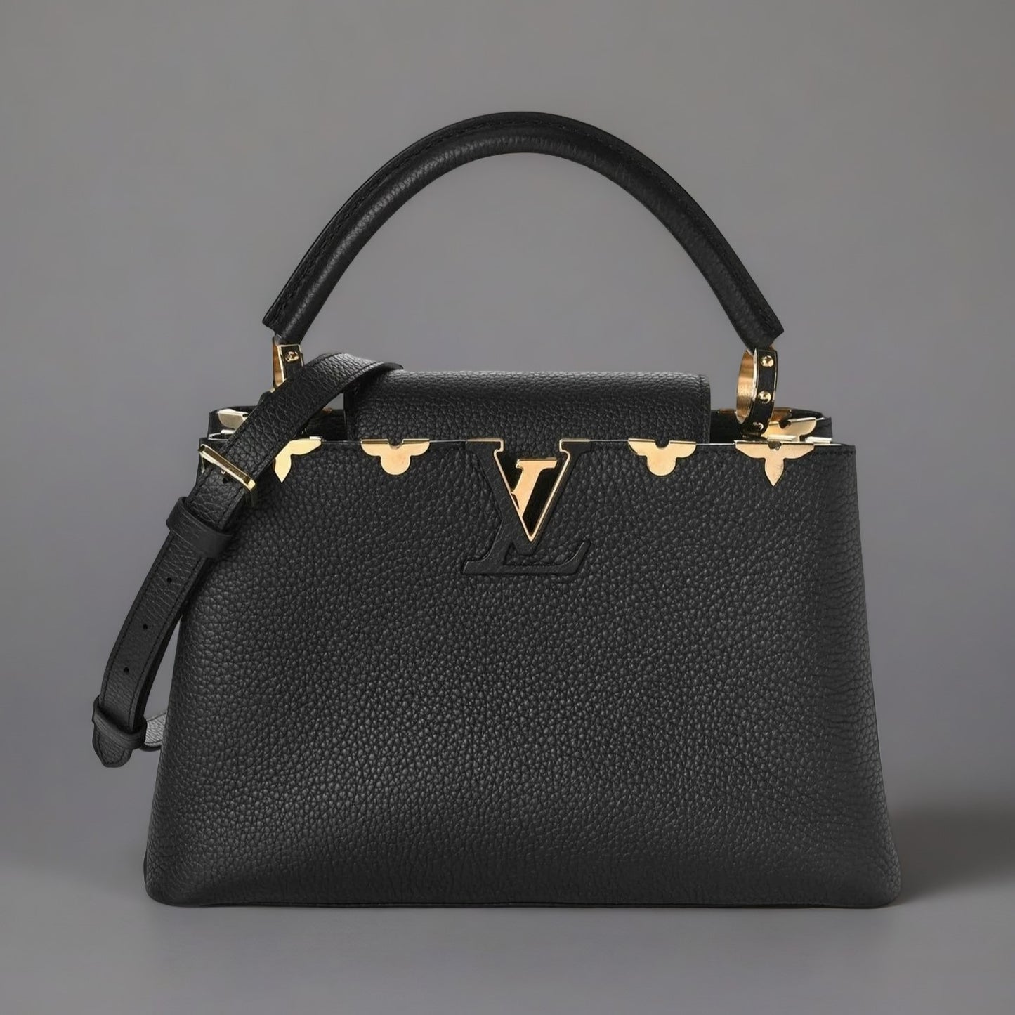 Taurillon Embellished Flower Crown Capucines MM Black