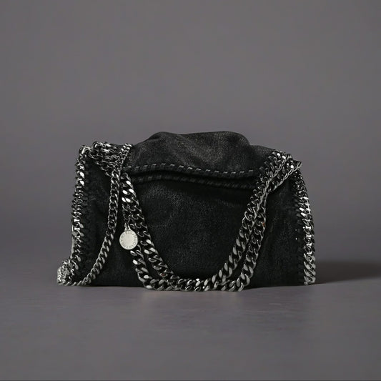 Shaggy Deer Mini Falabella Fold Over Tote Light Grey