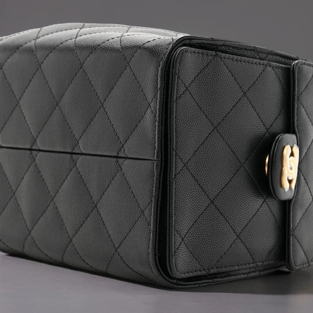 Caviar Quilted Small Chanel 25 Handbag Black