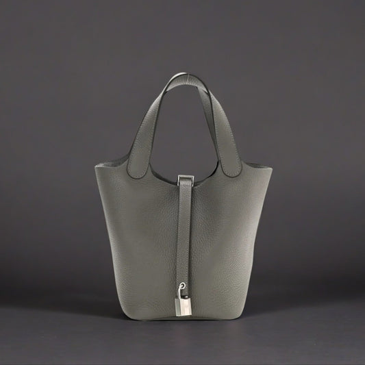 Taurillon Clemence Picotin Lock 18 PM Gris Meyer