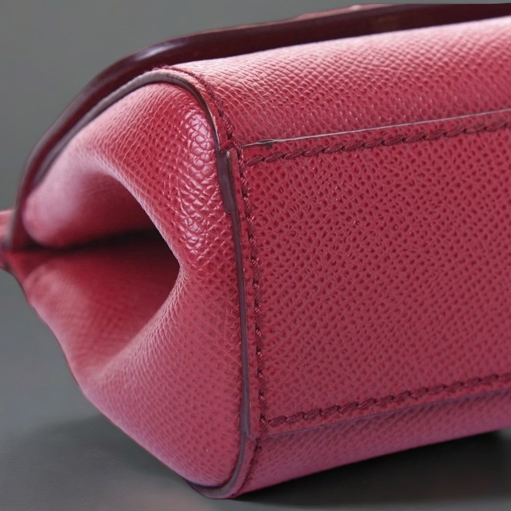 DOLCE & GABBANA Dauphine Micro Miss Sicily Satchel Dark Red