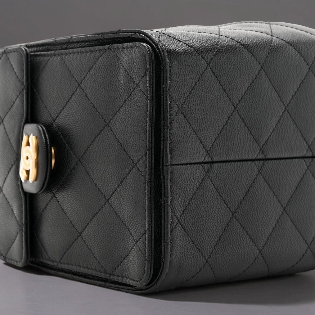 Caviar Quilted Small Chanel 25 Handbag Black