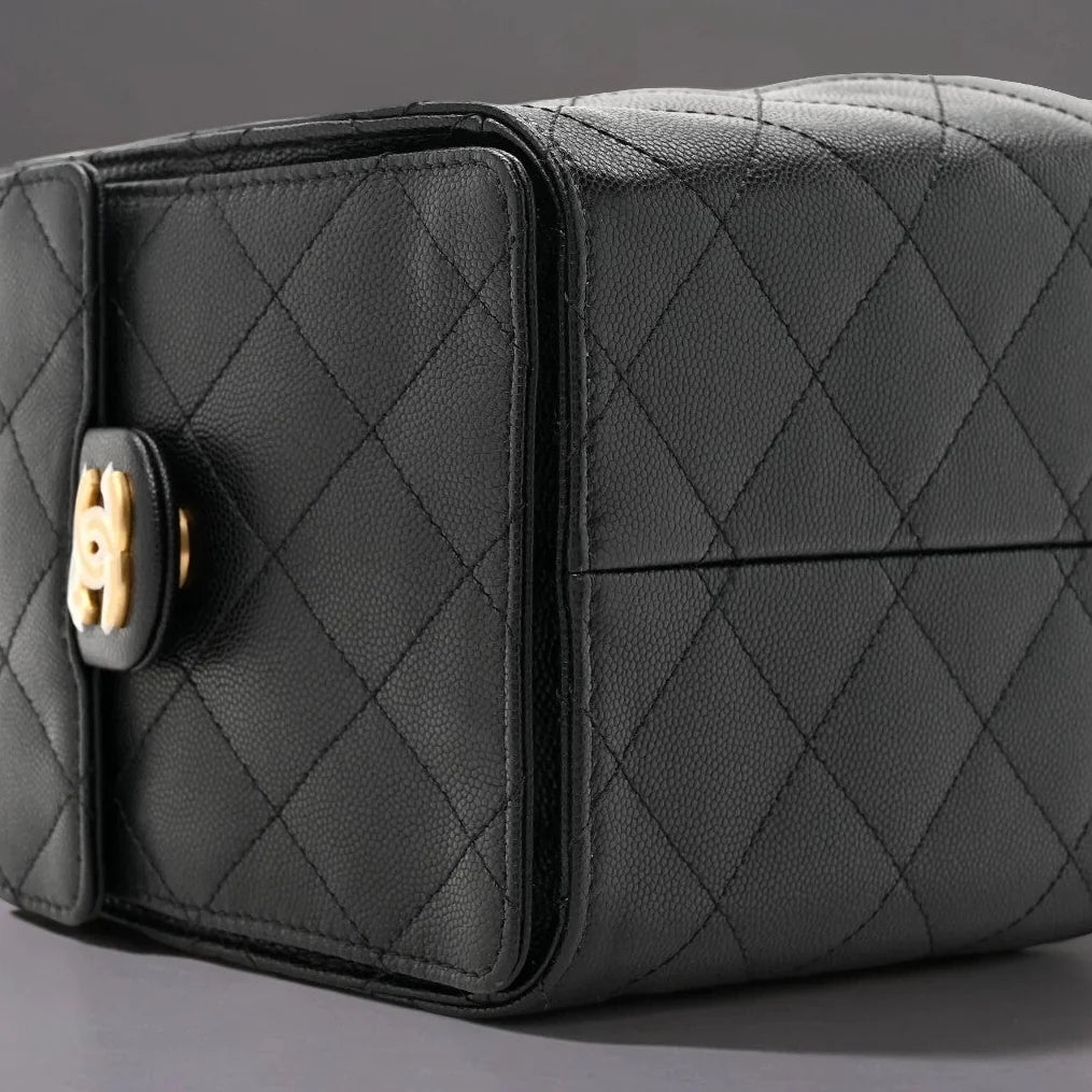 Caviar Quilted Small Chanel 25 Handbag Black