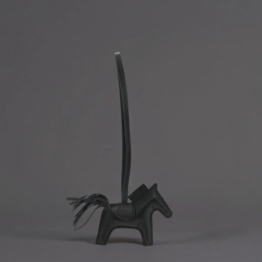 Milo Lambskin Grigri Rodeo Horse Bag Charm PM So Black