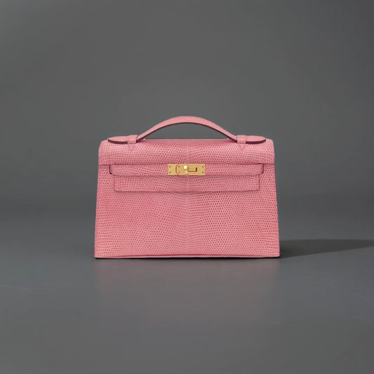 Kelly Pochette Lizard 5P Pink