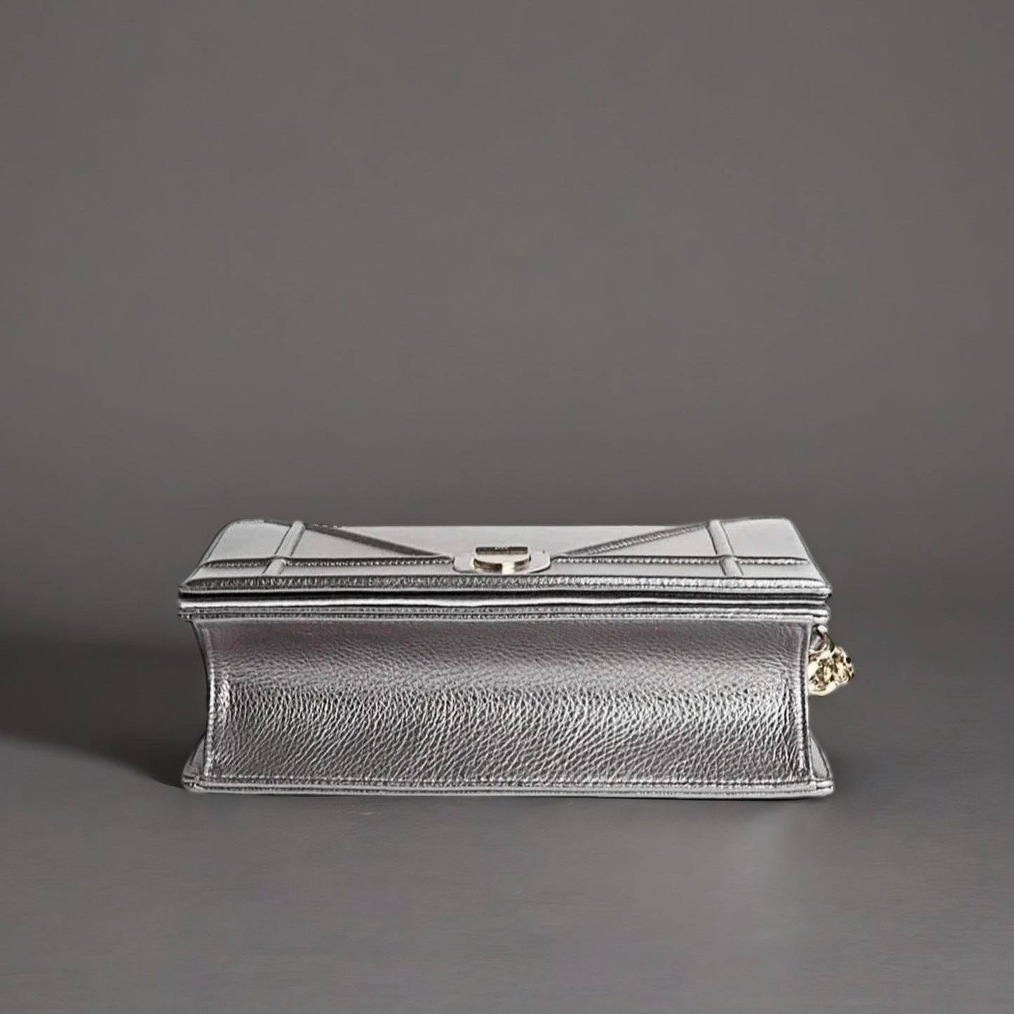 Dior Diorama Flap Bag Pewter Colour Leather