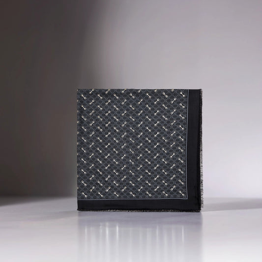 Gucci GG and Horsebit silk-blend scarf