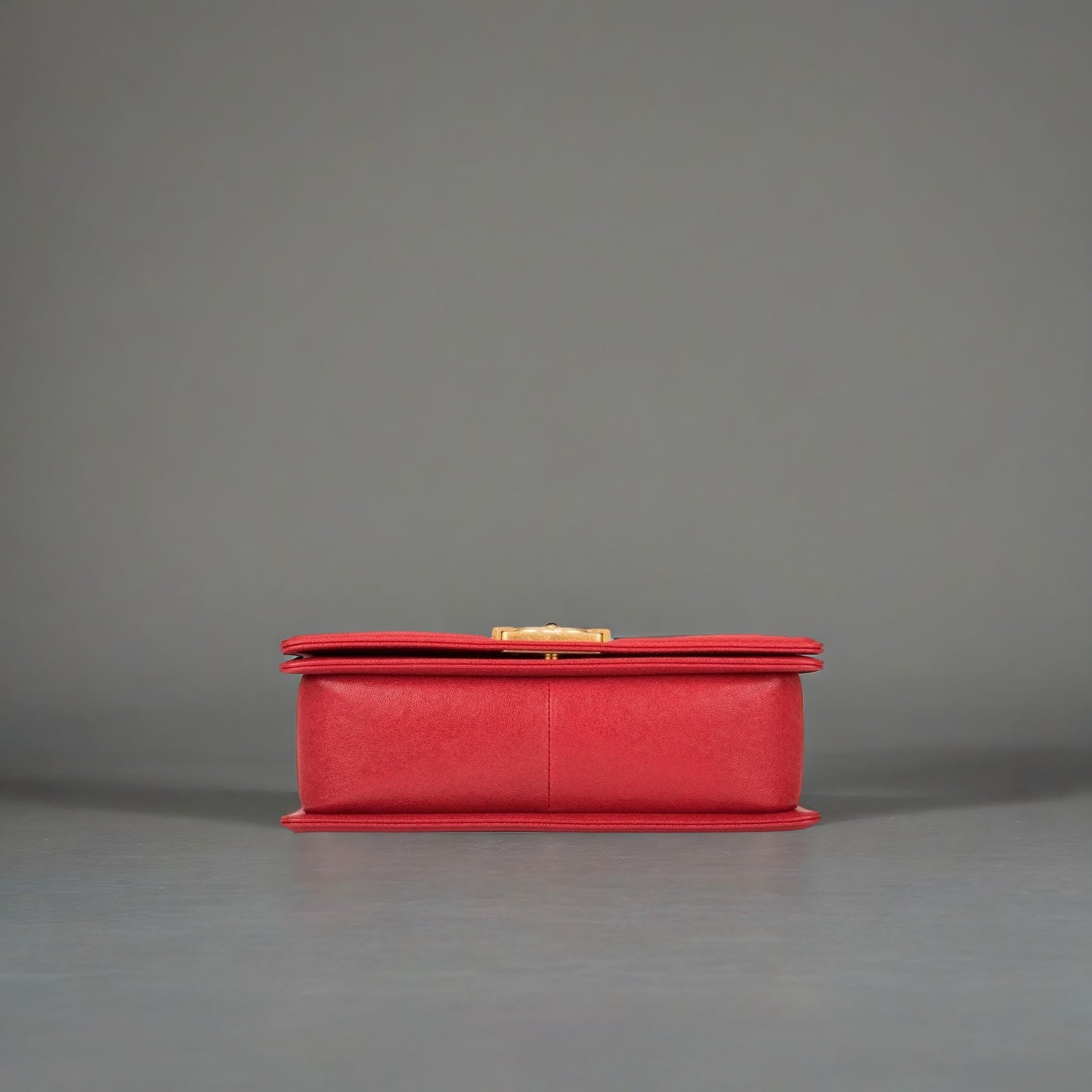 Chanel Red Quilted Caviar Medium Boy Bag Antique Gold Hardware