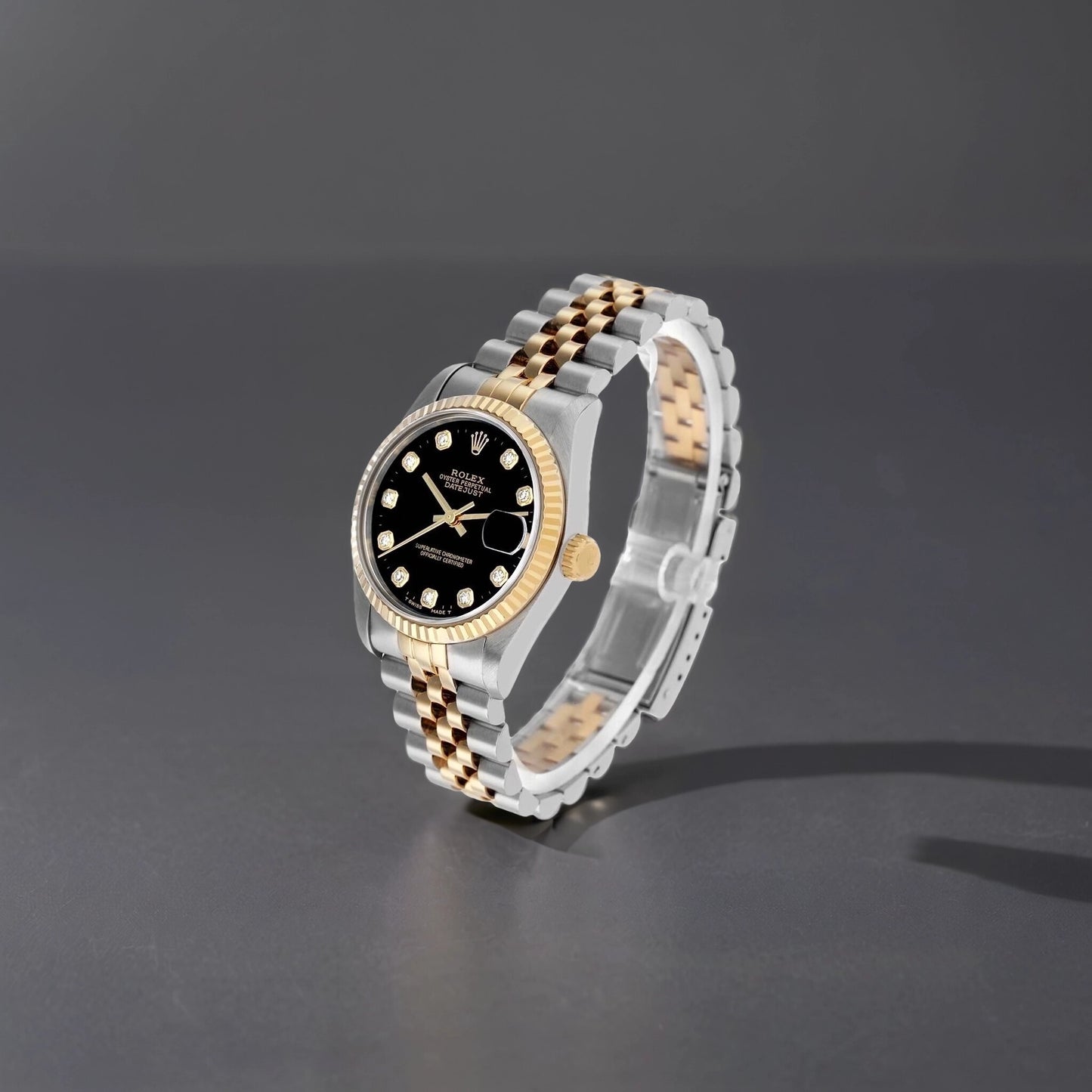 Rolex Datejust 31mm Midsize Diamond Steel Yellow Gold Black