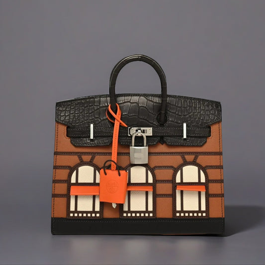 Madame Calfskin Matte Alligator Epsom Faubourg Day Birkin Sellier 20 Gold Ebene Orange