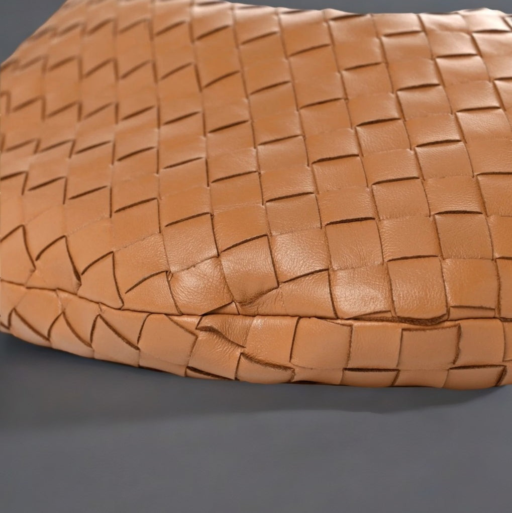 Nappa Intrecciato Teen Jodie Hobo Caramel