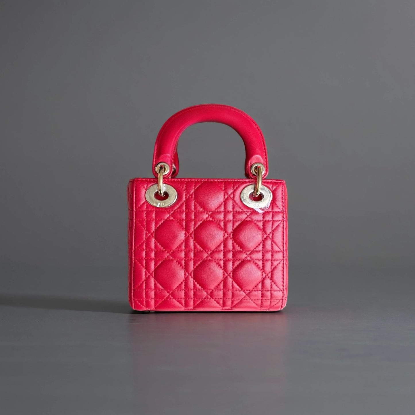 Lambskin Cannage Mini Lady Dior Red