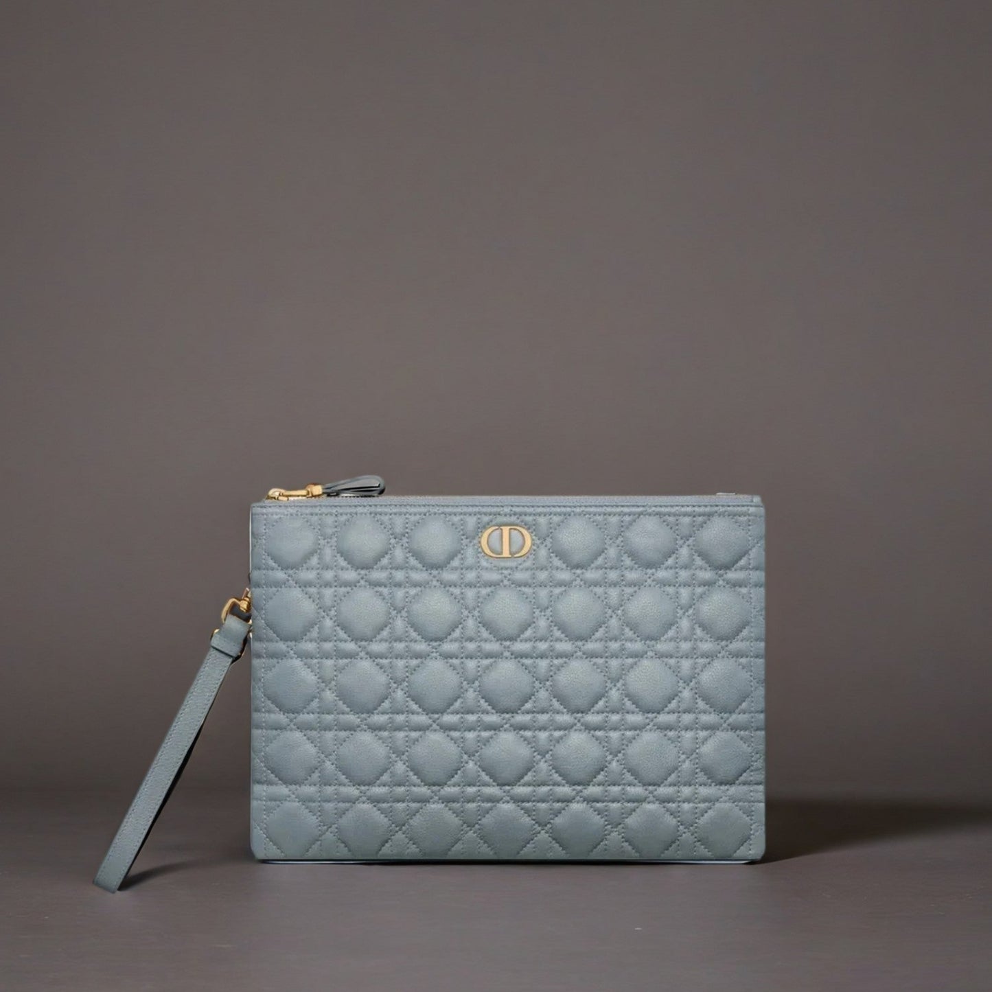 Large DIOR Caro Daily Pouch Cloud Blue