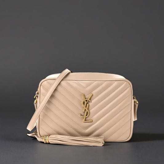 Calfskin Matelasse Monogram Lou Camera Bag Dark Latte