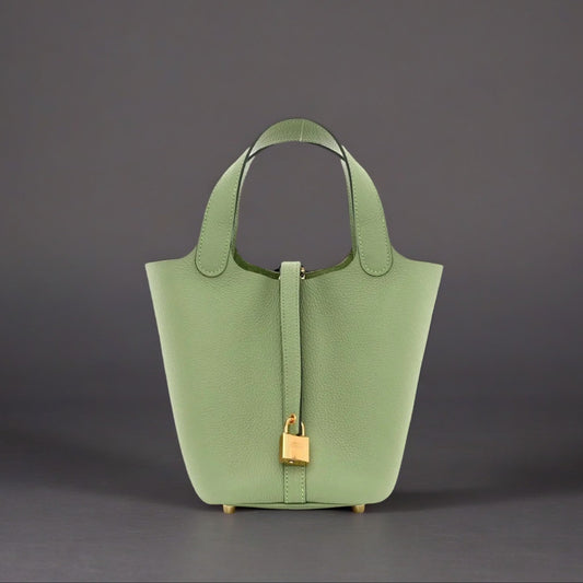 Taurillon Clemence Picotin Lock 18 PM Vert Criquet