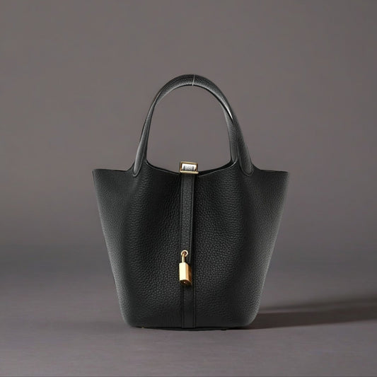 Taurillon Clemence Picotin Lock 18 PM Black