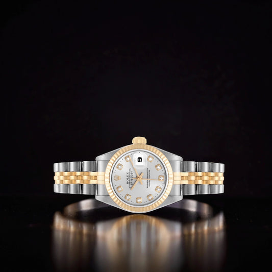 Rolex Datejust 26mm Steel Yellow Gold Slate Diamond Dial  Watch