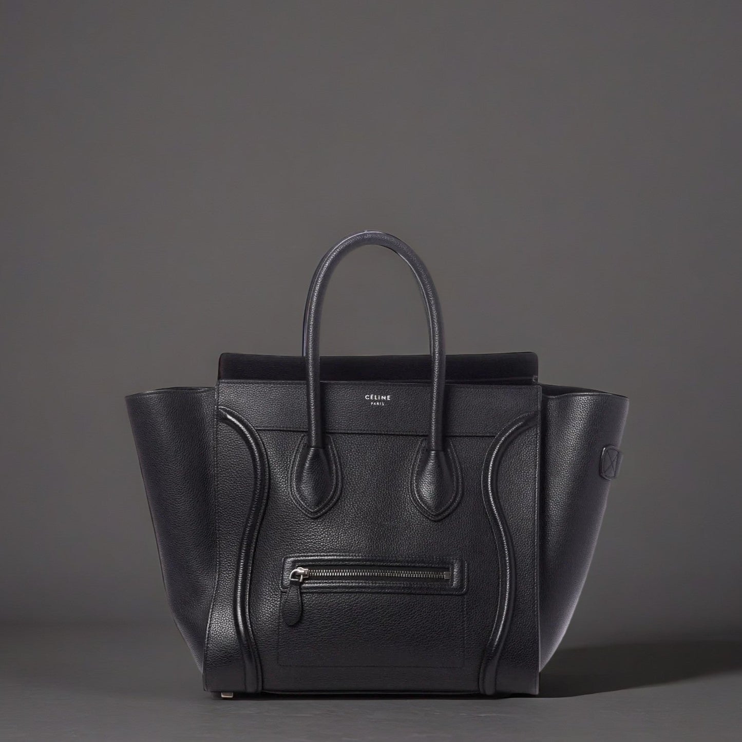 Drummed Calfskin Mini Luggage Black