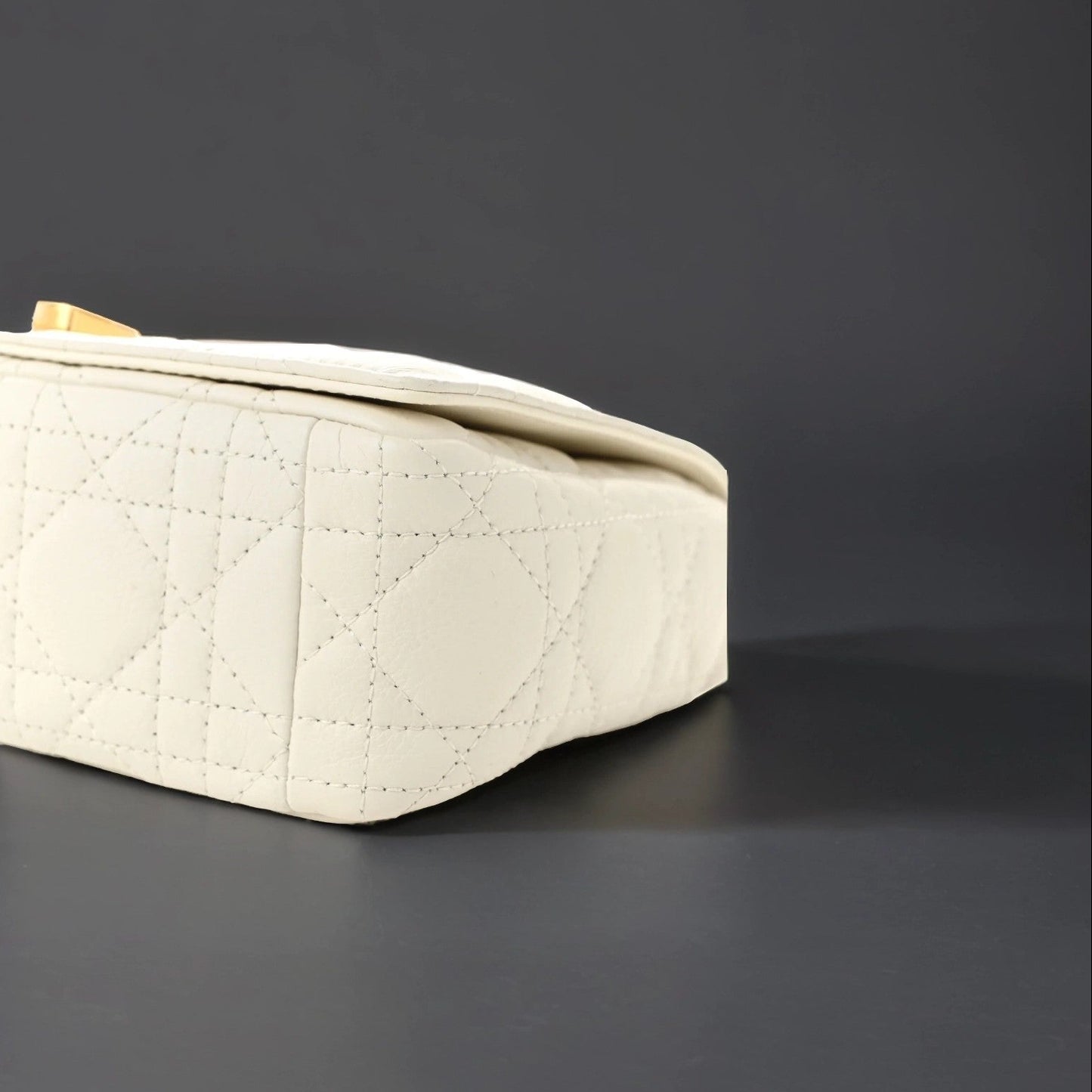 Lambskin Cannage Small Caro Bag Ivory