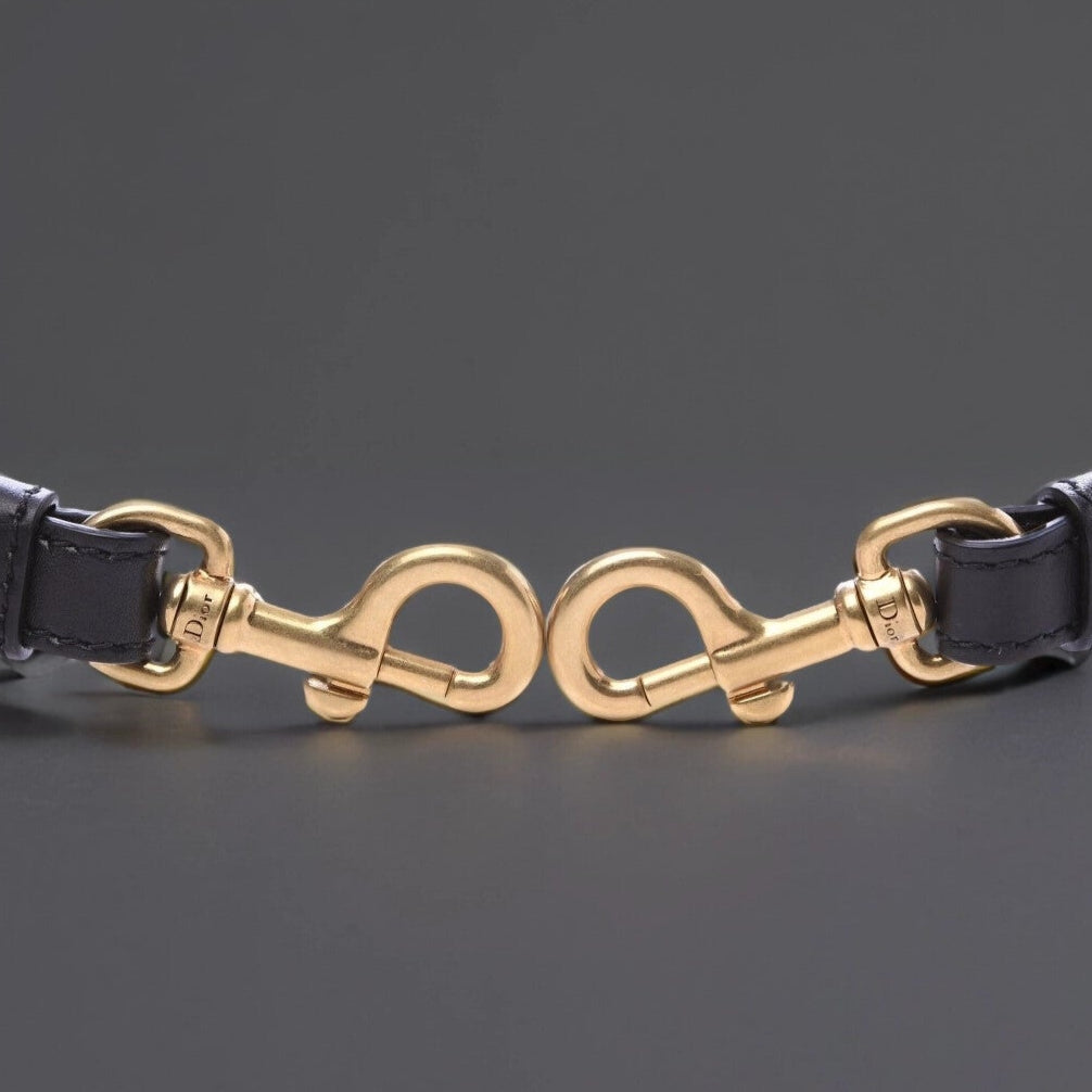 Canvas Embroidered Shoulder Strap Blue