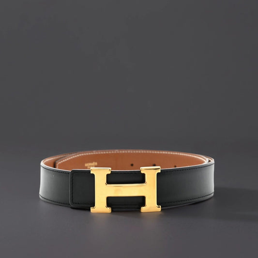 Swift Epsom 24mm Mini H Belt 75 Black Gold