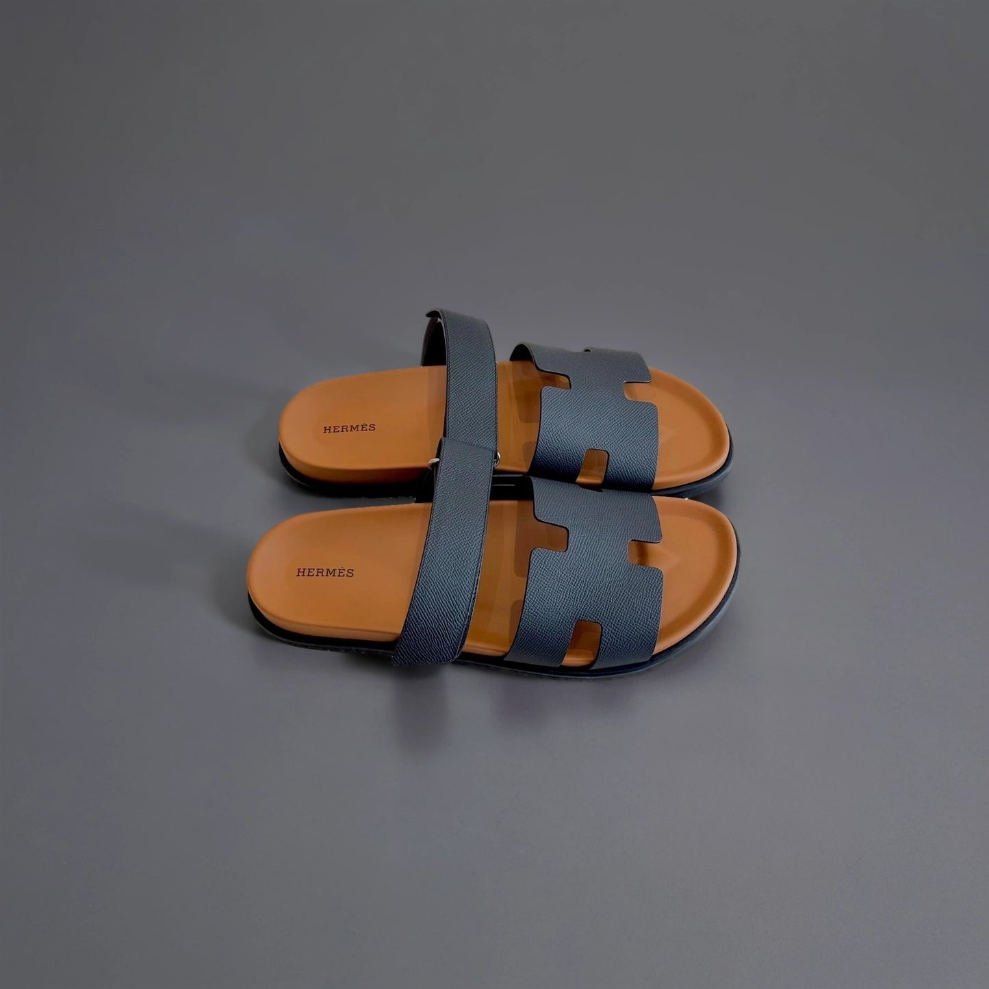 Calfskin Chypre Sandals 41.5 Black Gold