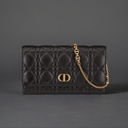 Black Supple Cannage Calfskin