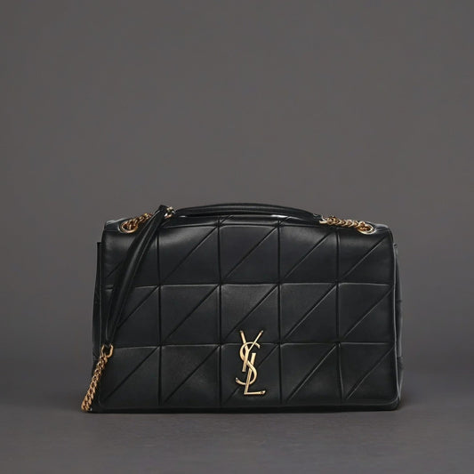 Lambskin Patchwork Monogram Large Jamie Black