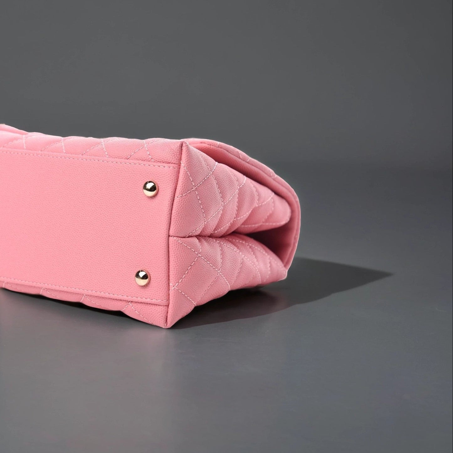 Caviar Quilted Small Coco Handle Flap Pink