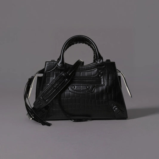 Calfskin Crocodile Embossed Neo Classic Hardware S City Black