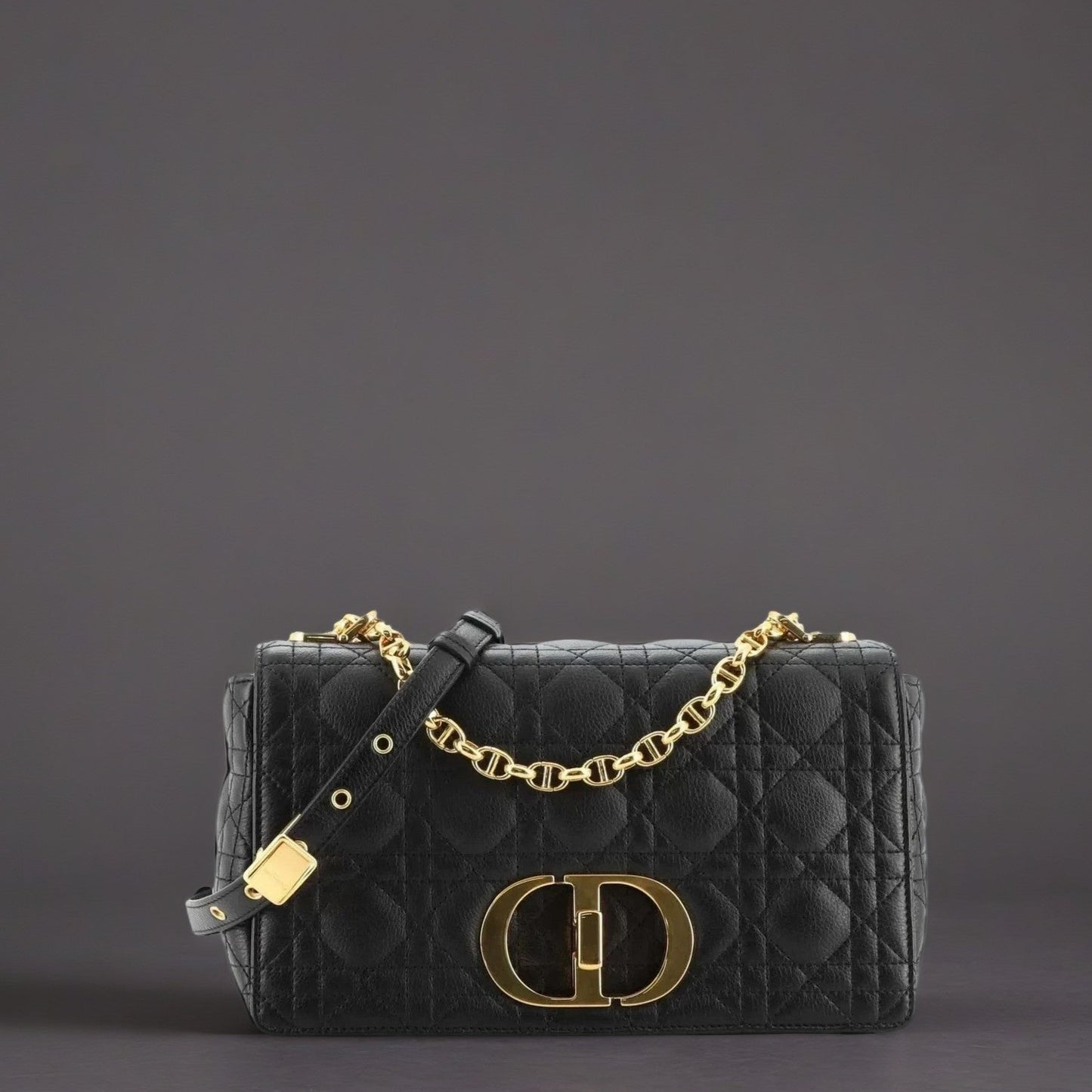 Christian Dior Caro Bag Cannage Quilt Calfskin Medium