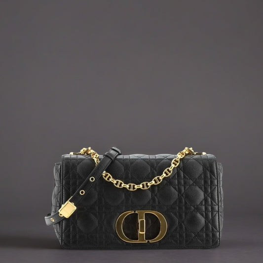 Christian Dior Caro Bag Cannage Quilt Calfskin Medium