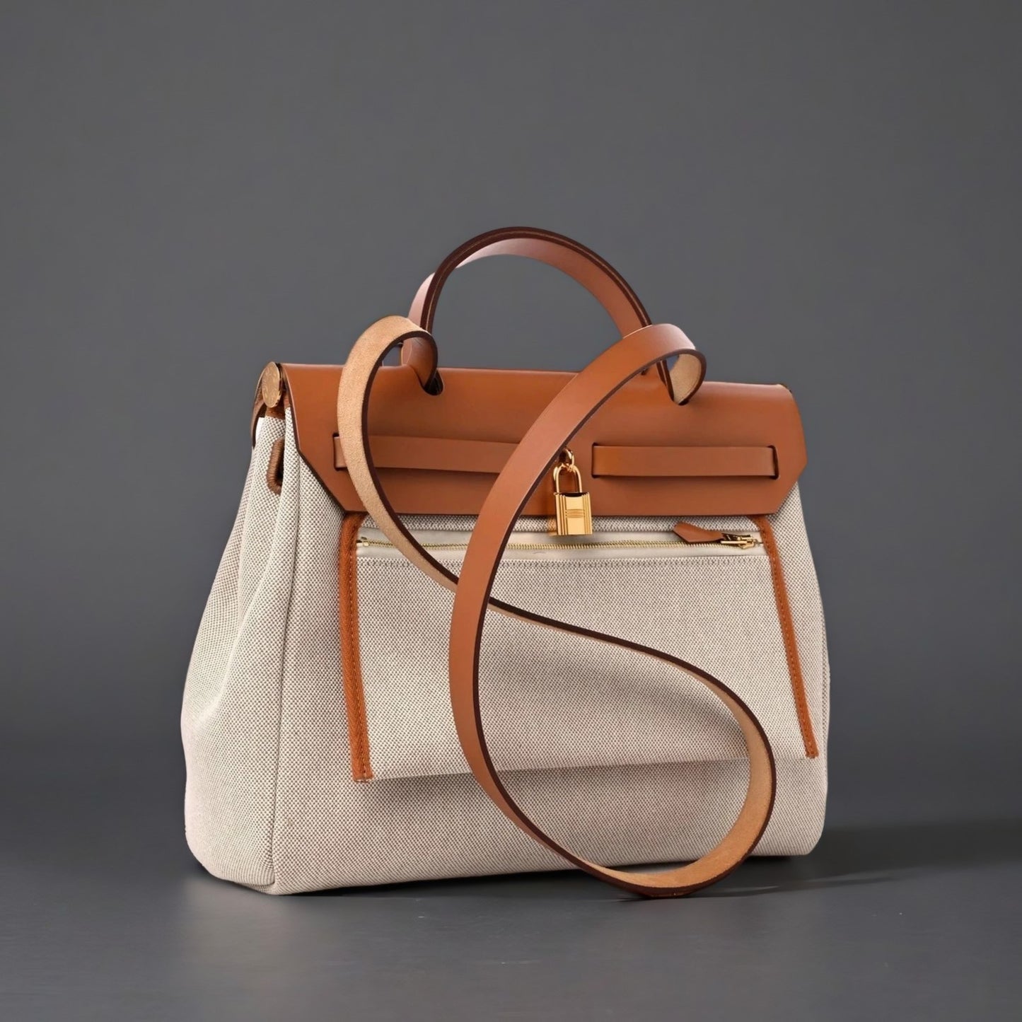 Vache Hunter Criss Viking Herbag Zip Retourne 31 PM Ecru Beige Naturel