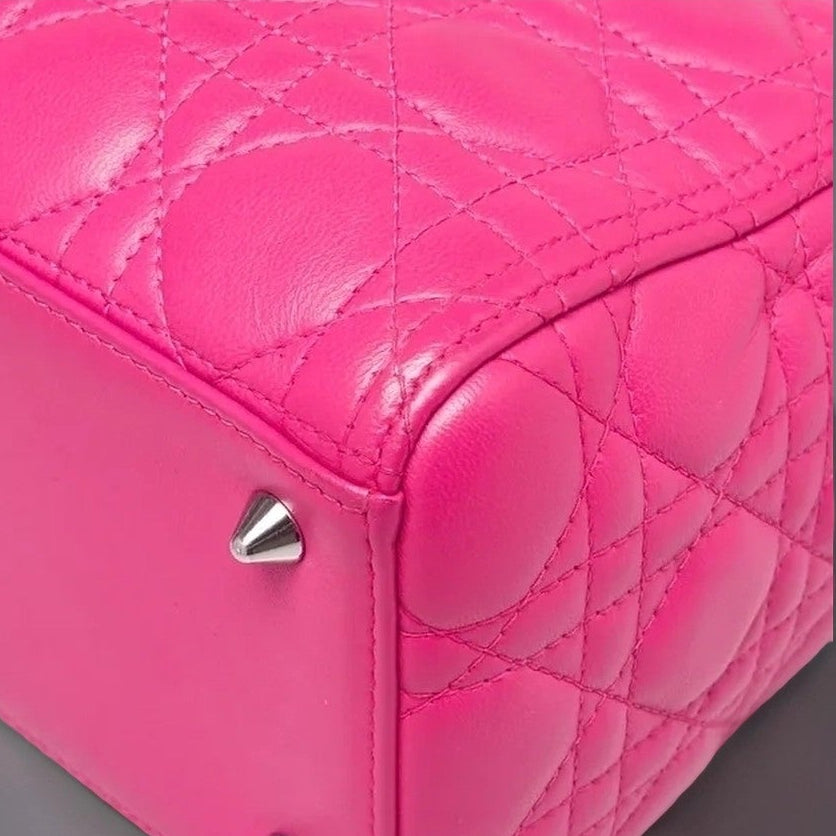 Lambskin Cannage Medium Lady Dior Pink