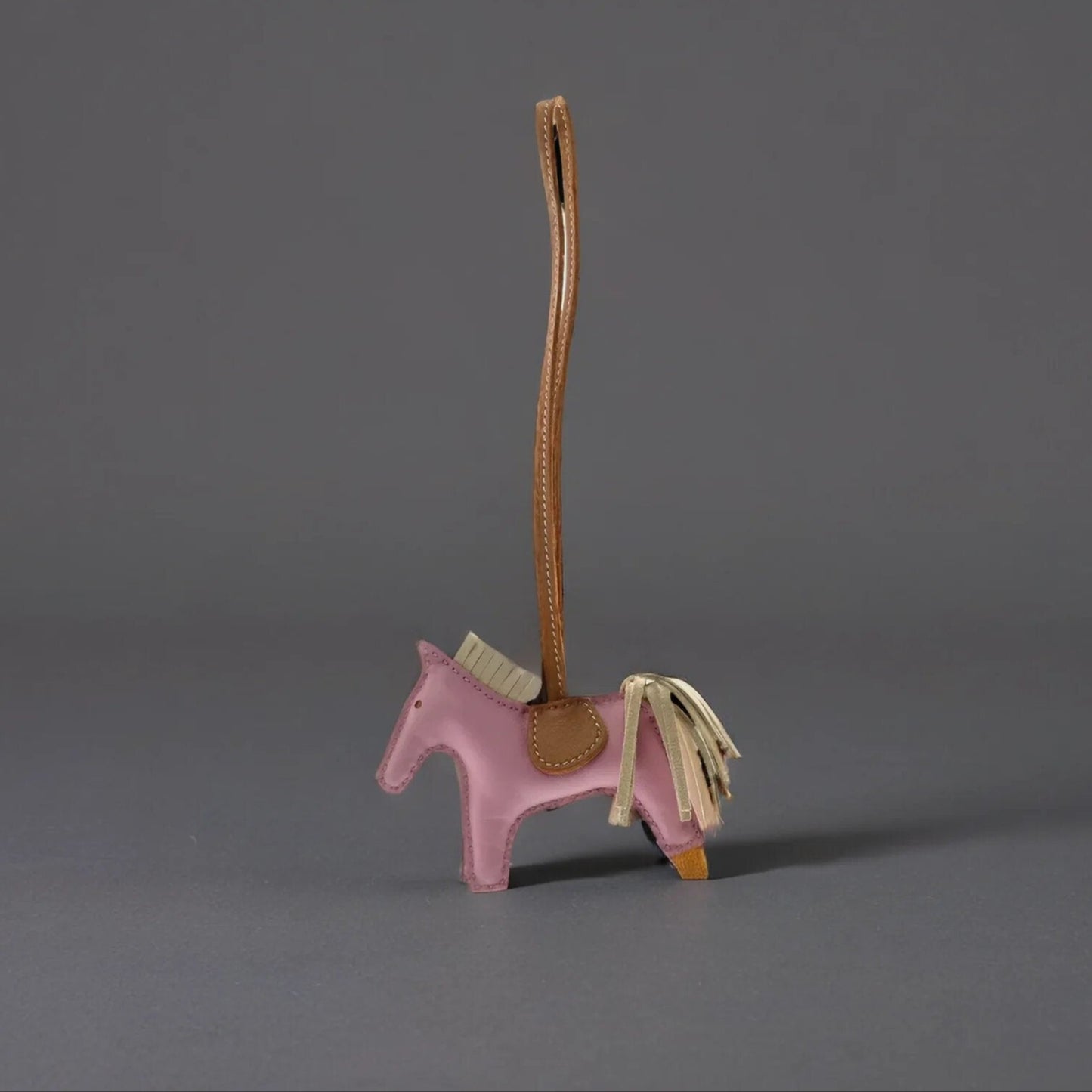 Milo Lambskin Grigri Rodeo Pegase Horse Bag Charm PM Mauve Sylvestre Craie Chai