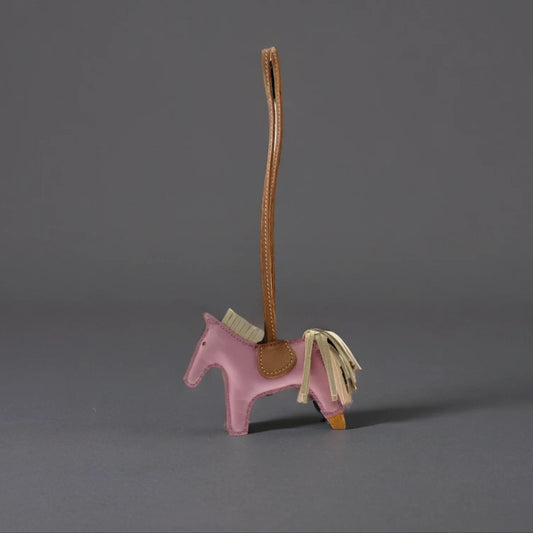 Milo Lambskin Grigri Rodeo Pegase Horse Bag Charm PM Mauve Sylvestre Craie Chai