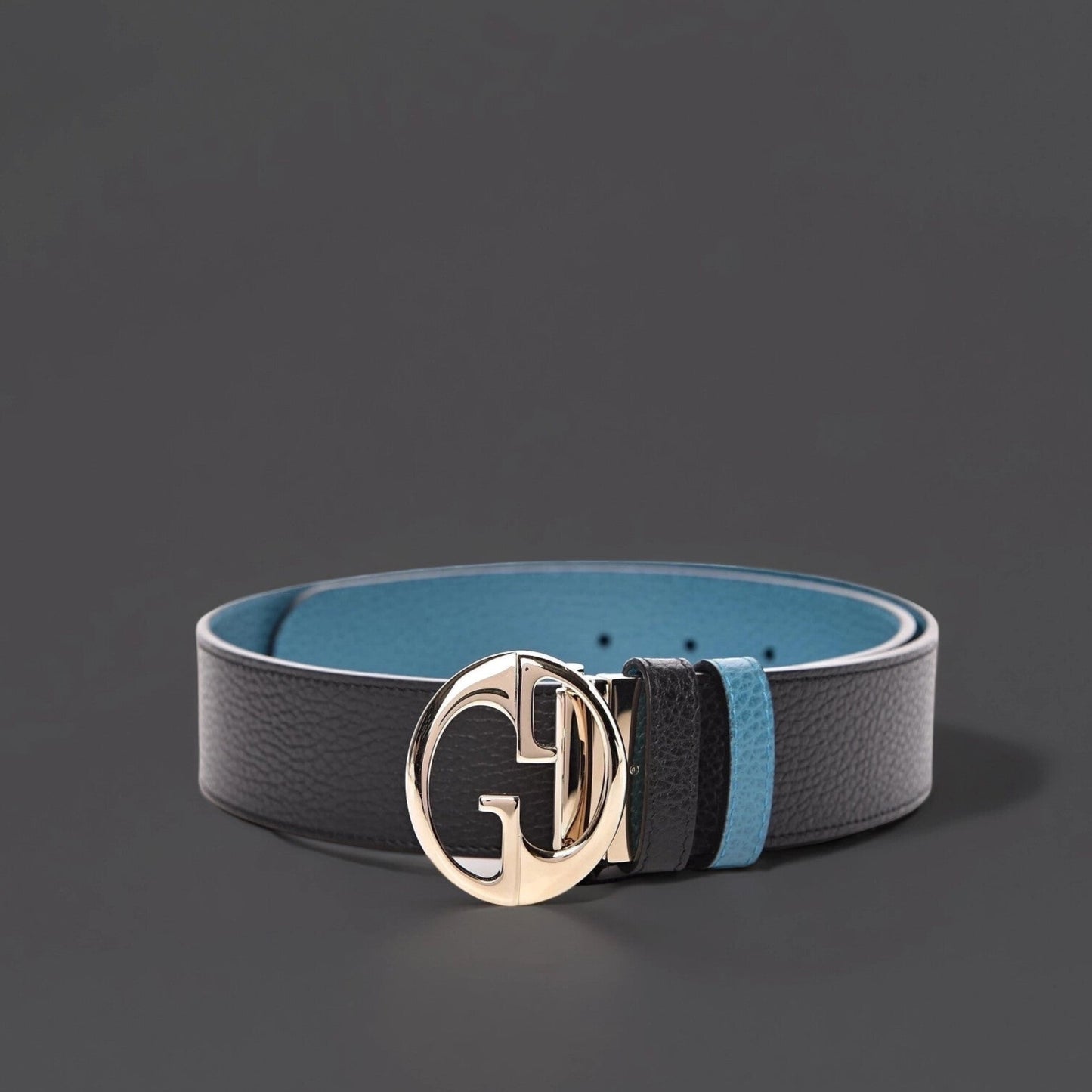 Dollar Calfskin 1973 Reversible Belt 95 38 Black Deep Cobalt