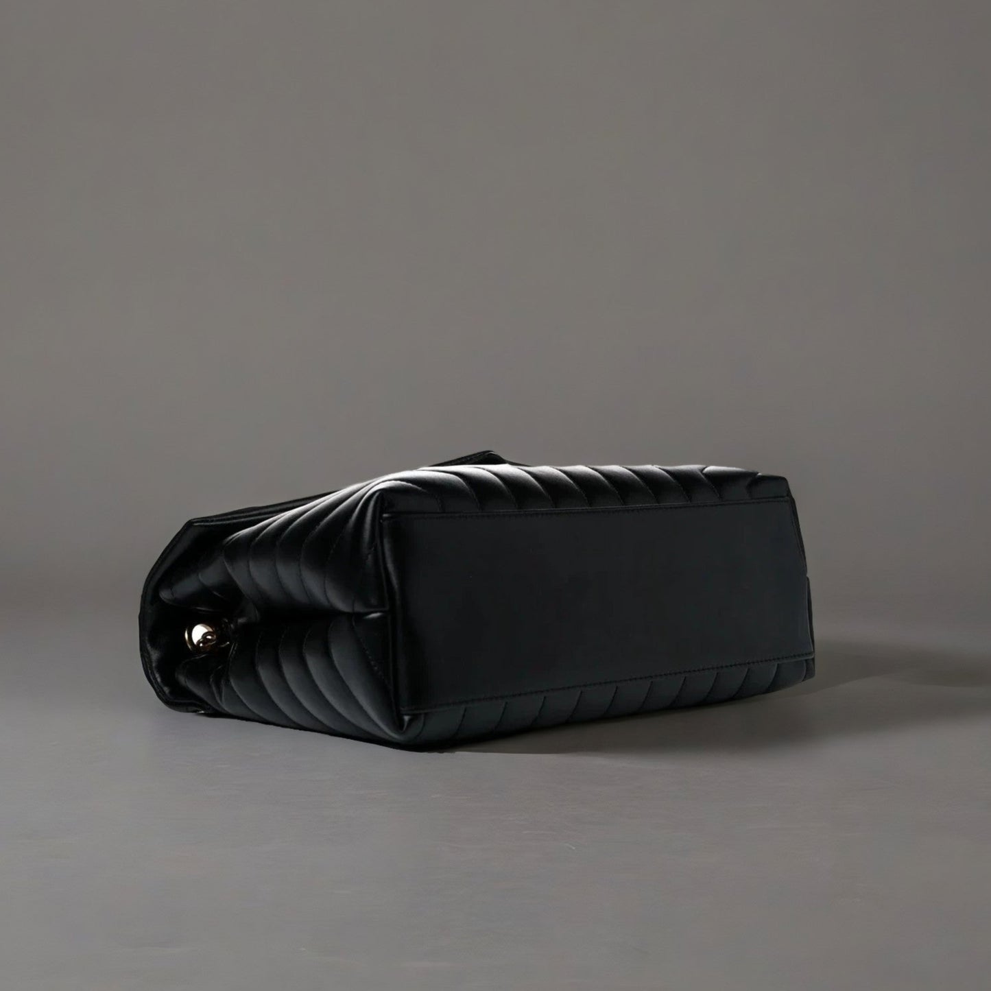 Calfskin Y Quilted Monogram Medium Loulou Chain Satchel Black