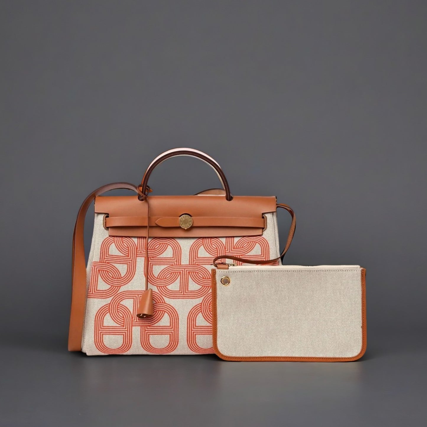 H Plume Canvas Vache Hunter Circuit 24 Herbag Zip Retourne 31 Orange Mecano Ecru Beige Naturel