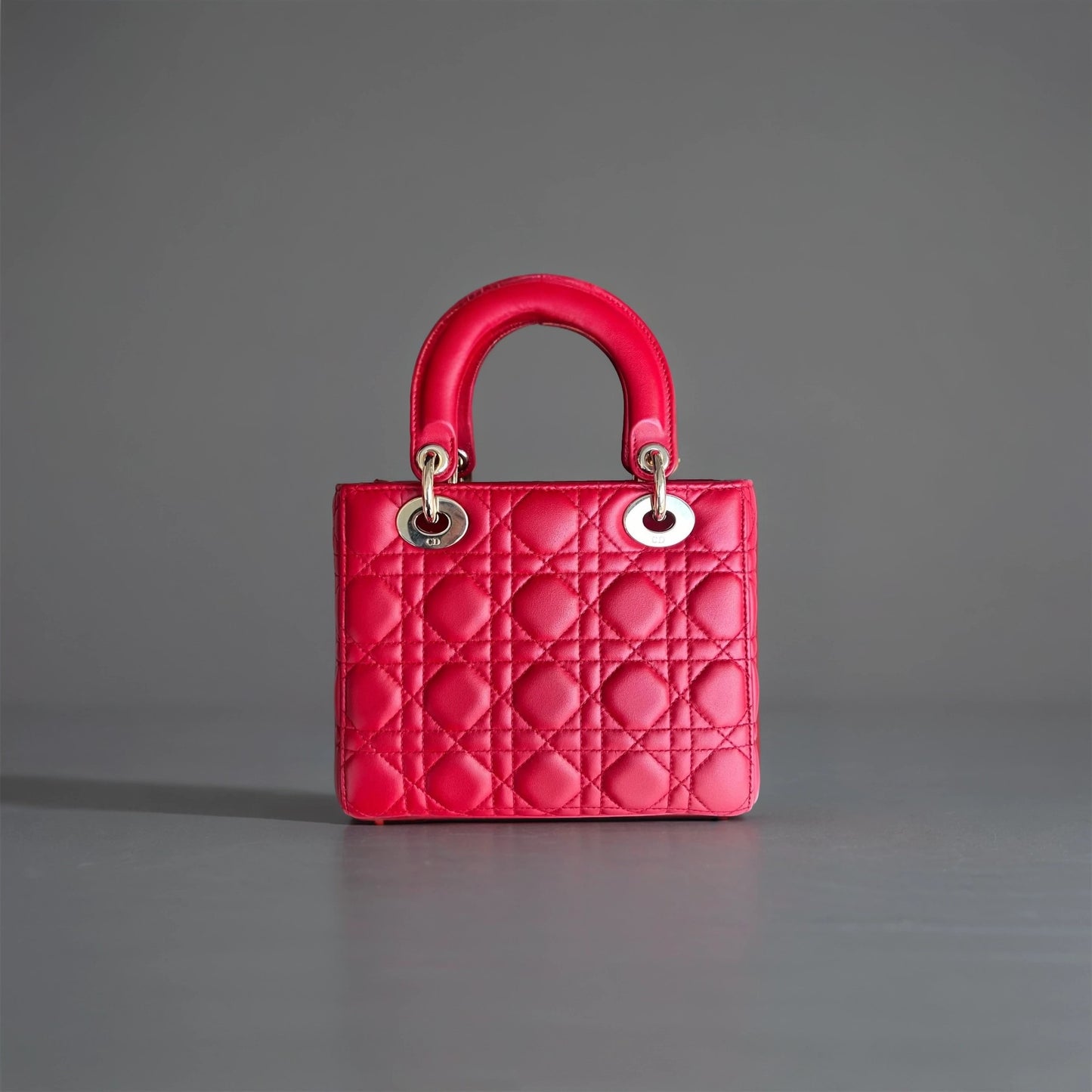 Lambskin Cannage Small Lady Dior Red