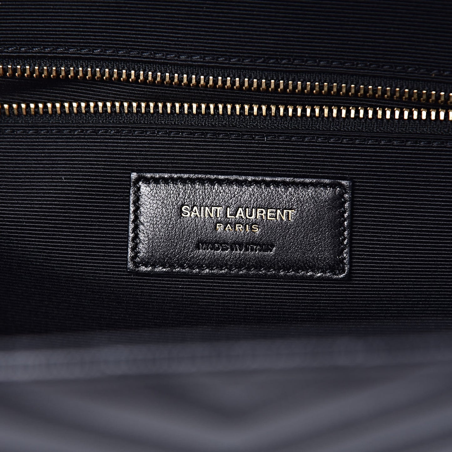 Grain De Poudre Matelasse Chevron Large Monogram Satchel Black